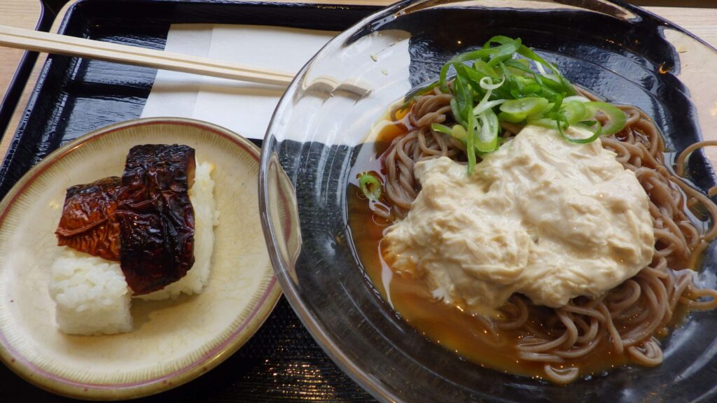 比叡ゆばそば 焼き鯖寿司セット